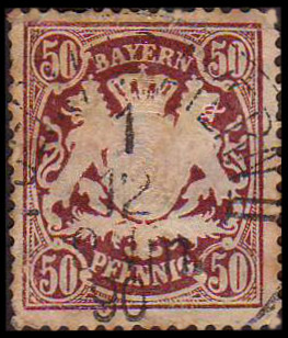 Timbre Royaume de Bavire (1849-1920) Y&T N69