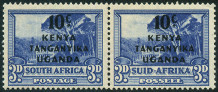 Timbre Kenya-Ouganda-Tanganyika / Est Africain Y&T N64-68
