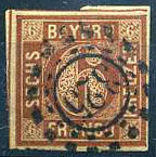 Timbre Royaume de Bavière (1849-1920) Y&T N°3