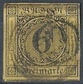 Timbre Grand-Duché de Bade (1851-1905) Y&T N°3