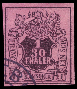 Timbre Royaume de Hanovre (1850-1864) Y&T N°3