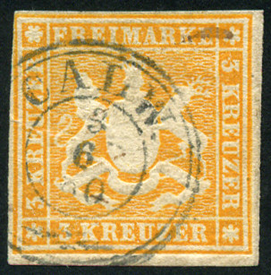 Timbre Royaume de Wurtemberg (1851-1924) Y&T N°12