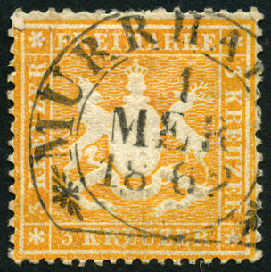 Timbre Royaume de Wurtemberg (1851-1924) Y&T N°17A