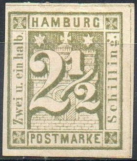 Timbre Ville de Hambourg (1859-1868) Y&T N°10
