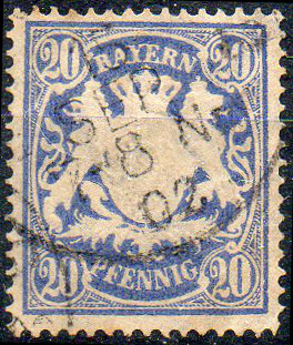 Timbre Royaume de Bavière (1849-1920) Y&T N°42