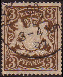 Timbre Royaume de Bavière (1849-1920) Y&T N°60