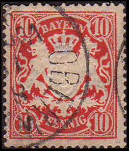 Timbre Royaume de Bavière (1849-1920) Y&T N°63