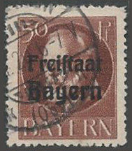 Timbre Royaume de Bavière (1849-1920) Y&T N°161A
