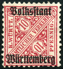 Timbre Royaume de Wurtemberg (1851-1924) Y&T N°SE104