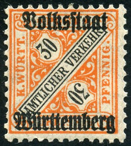 Timbre Royaume de Wurtemberg (1851-1924) Y&T N°SE108