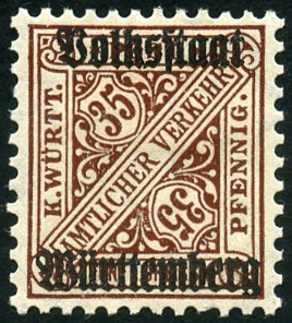 Timbre Royaume de Wurtemberg (1851-1924) Y&T NSE109