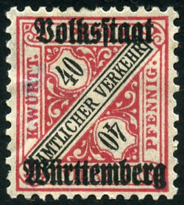 Timbre Royaume de Wurtemberg (1851-1924) Y&T N°SE110