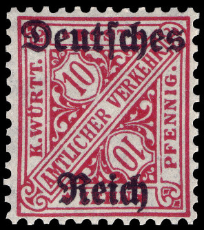 Timbre Royaume de Wurtemberg (1851-1924) Y&T N°SE136