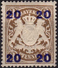 Timbre Royaume de Bavière (1849-1920) Y&T N°195