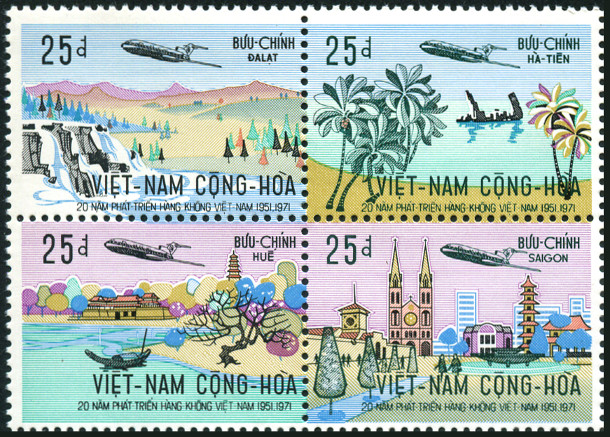 Timbre Vietnam du Sud Y&T N°429-32 Timbre Vietnam du Sud Y&T N°429-32
