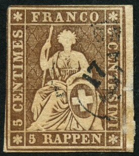 Timbre Suisse Y&T N°26 Timbre Suisse Y&T N°26