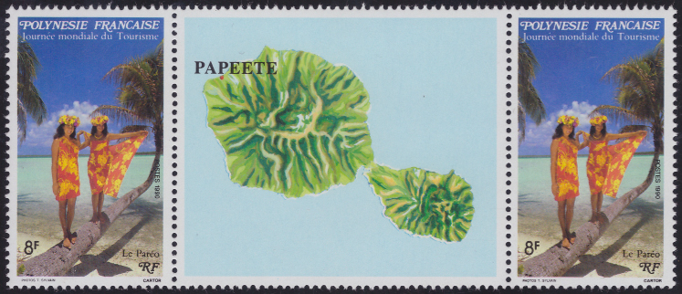 Timbre Polynésie Y&T N°365Aa Timbre Polynésie Y&T N°365Aa