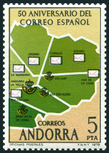 Timbre Andorre Espagnol Y&T N�104