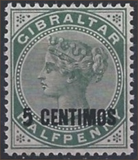 Timbre Gibraltar Y&T N°15 Timbre Gibraltar Y&T N°15