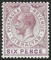 Timbre Gibraltar Y&T N°67 Timbre Gibraltar Y&T N°67