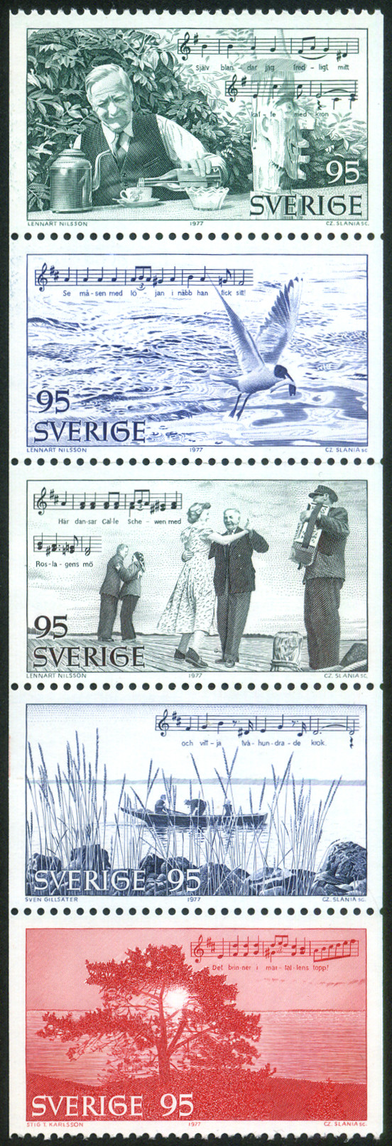 Timbre Suède Y&T N°965-969 Timbre Suède Y&T N°965-969