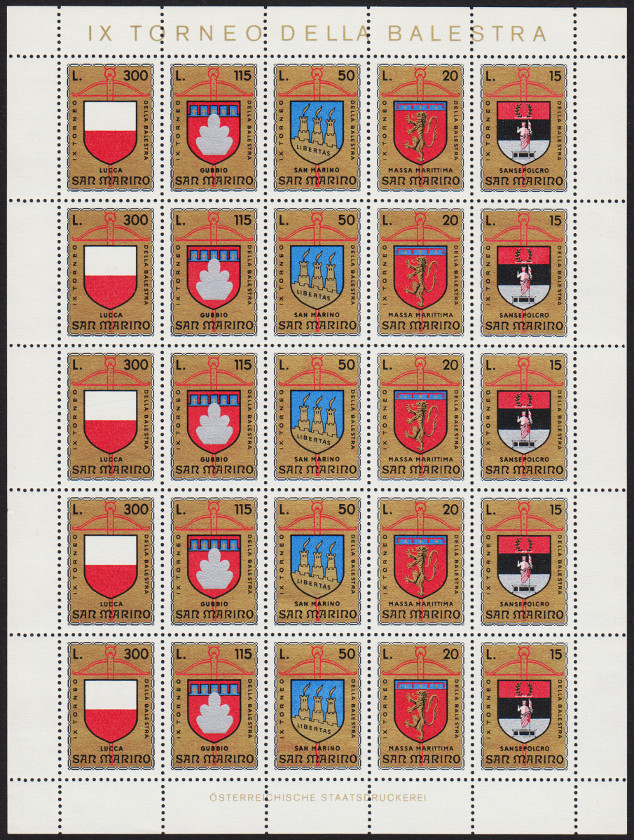 Timbre Saint-Marin Y&T N°F876-880 Timbre Saint-Marin Y&T N°F876-880