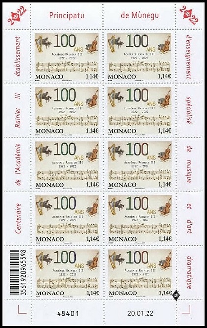 Timbre Monaco Y&T N�F3323